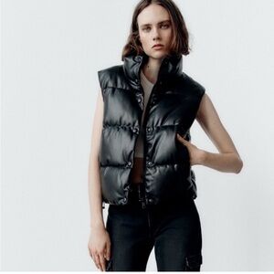 ZARA Black Puffer Vest 
Style 3427/801/800